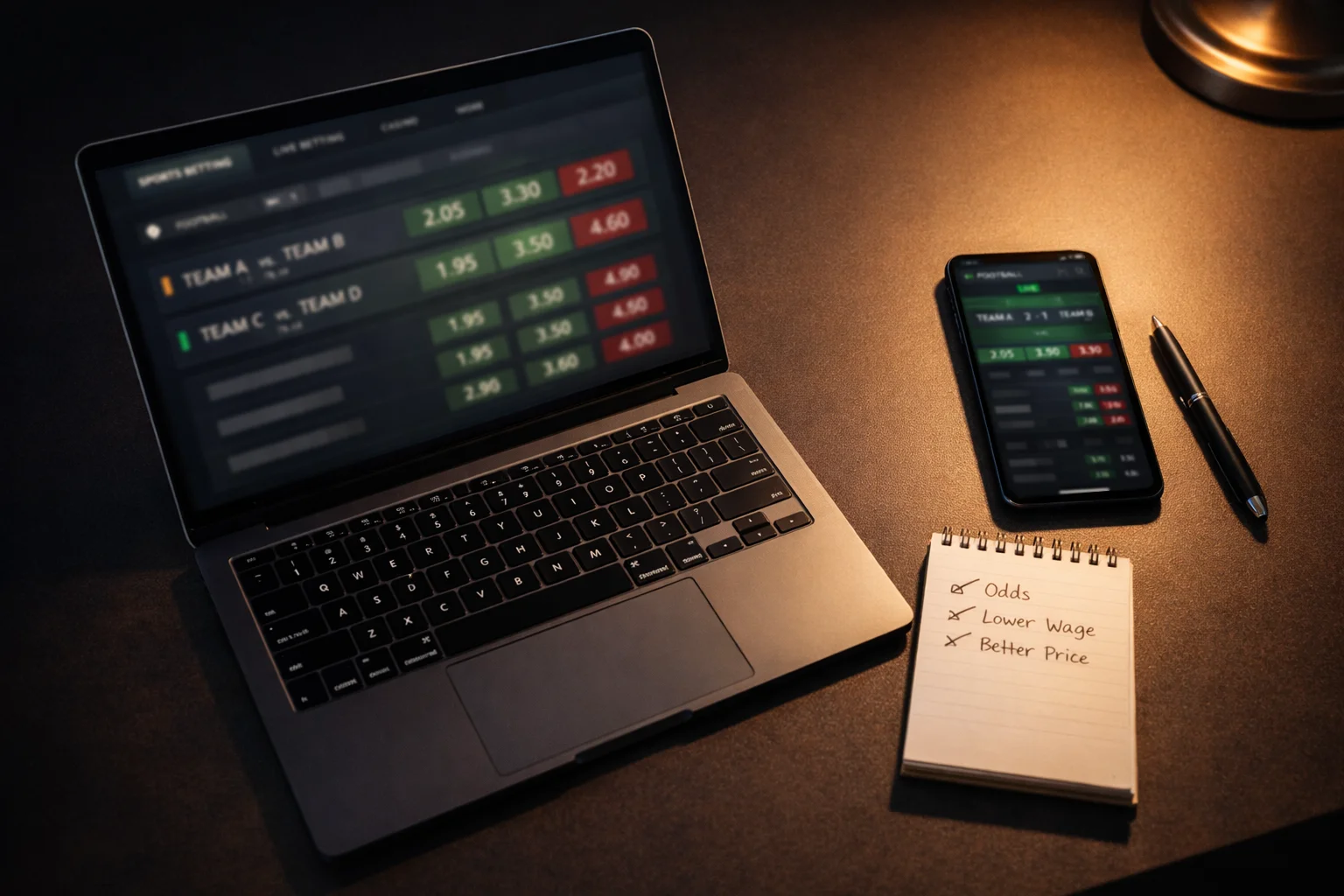 Laptop-Bildschirm mit mehreren geöffneten Sportwetten-Plattformen nebeneinander verglichen